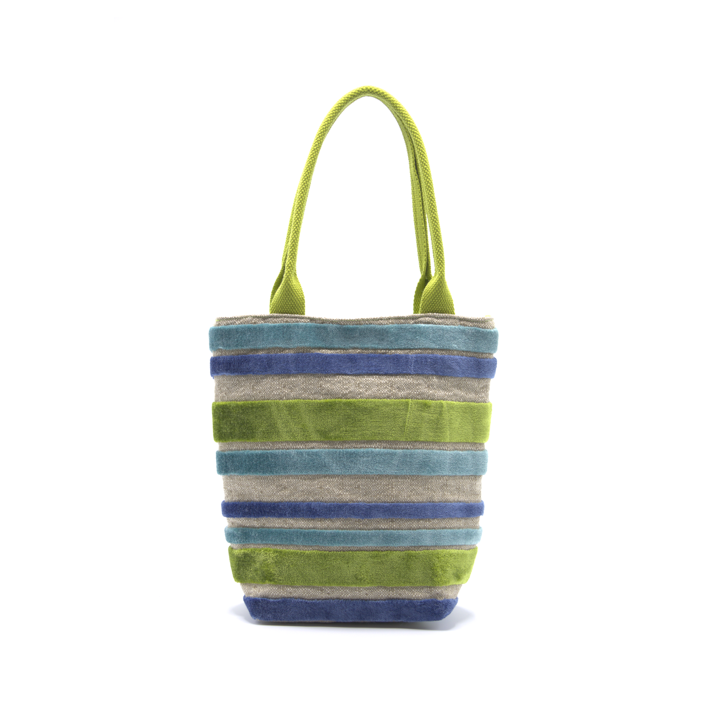 TOTE Coco Rayé - azzurro e verde mela