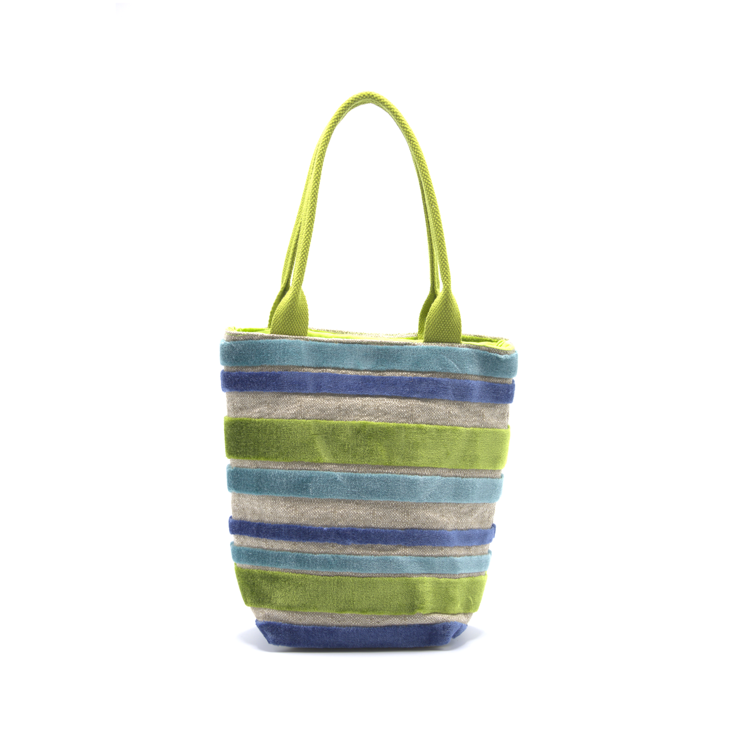 TOTE Coco Rayé - azzurro e verde mela